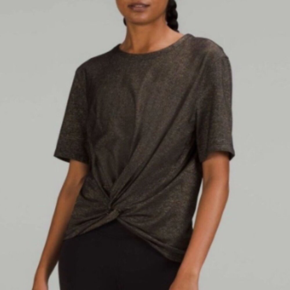 NWT Lululemon Crescent T-Shirt *Spark black with gold spark